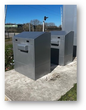 Two AVAC shelters in service on a concrete base